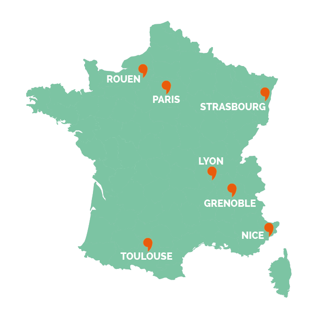 Carte de France des zones ZFE-m